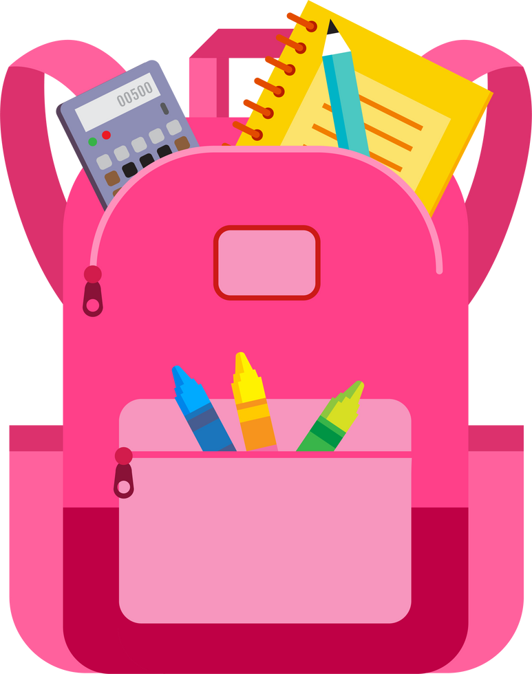 School Supplies in Bag Illustration